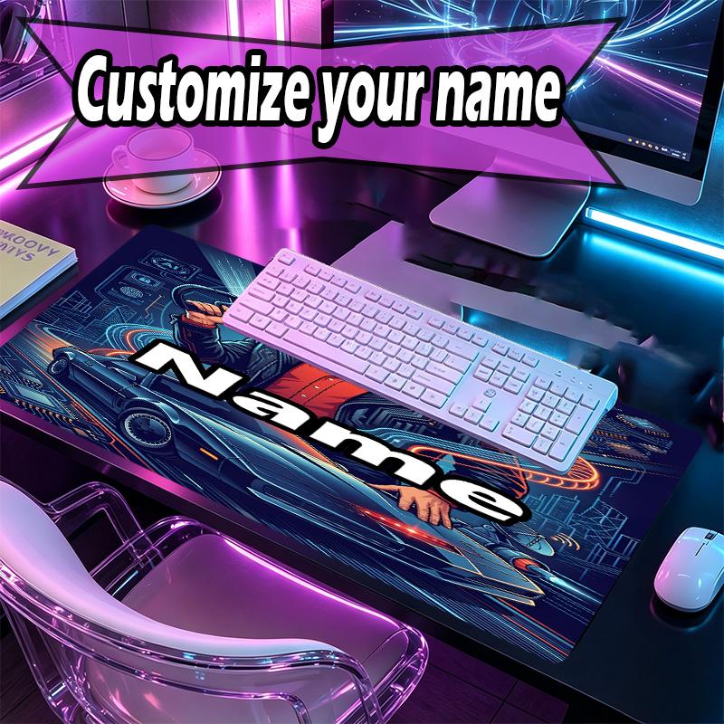 Custom Name Personalized Knight Rider Pattern Mousepad, Laptop PC Desk Mat, Decorative Desk Mat for Home Keyboard Pad Gift
