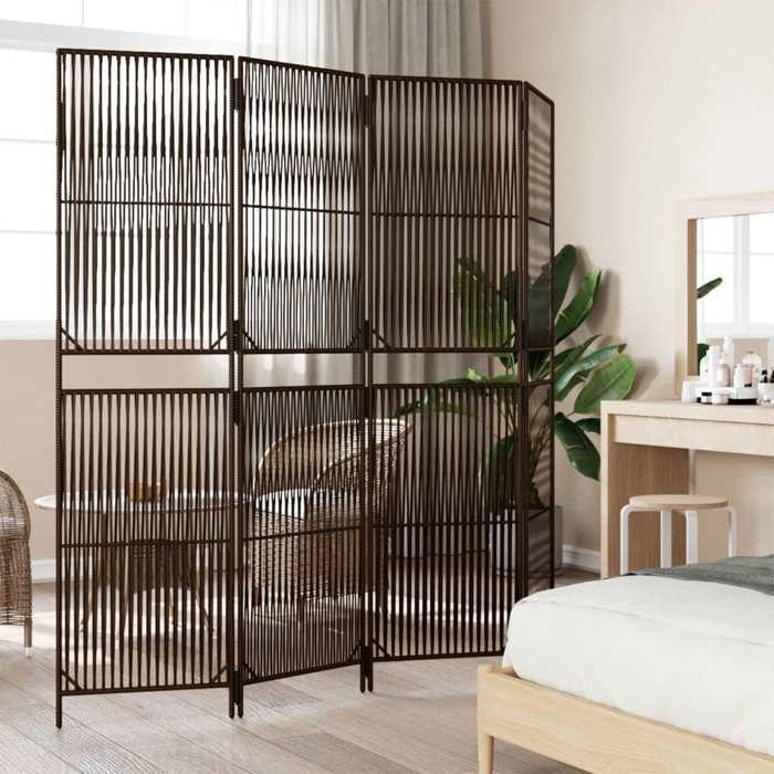 VidaXL Room Divider 4 Panels, Room Separator, Privacy Screen, Living Room Bedroom Screen, Modern, Brown 365393