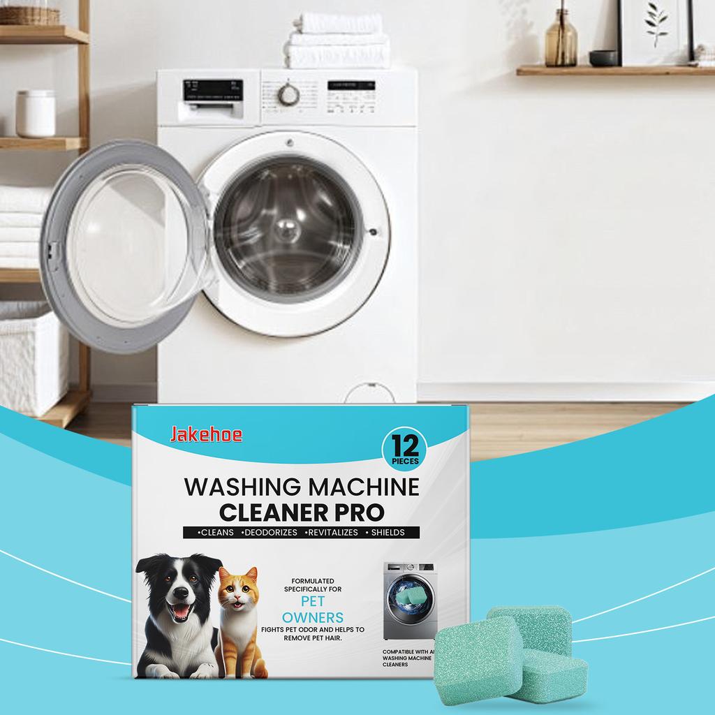 JAKEHOE Washing Machine Cleaner Tablets, Deep Clean for Front Load and Top Load Washers, 10 Pack, Removes Dirt and Odor