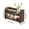 1Pc Desktop DIY Shelf Tray Display Rack Cup Tea Set Solid Wood Chinese Style