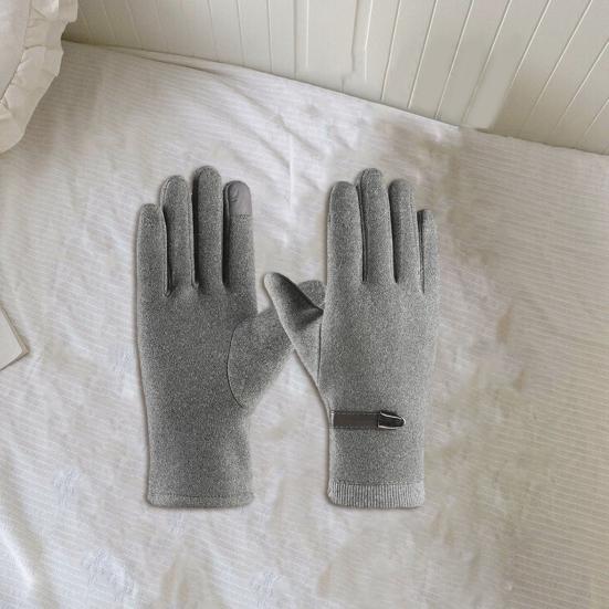 1 пара зимних теплых перчаток с плюшевой подкладкой, эластичные ветрозащитные мужские перчатки с полным пальцем для холодной погоды и сенсорным экраном