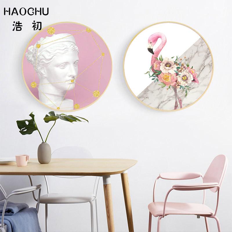 HAOCHU скандинавский свежий постер розовый фламинго Лось сексуальная красивая девушка холст картина для свадебного декора настенная наклейка абстрактное искусство постер