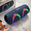 Bluetooth-динамик (цилиндрический дизайн), синяя тканевая отделка, эффекты RGB-освещения, прочный и портативный, мощный звук, потрясающие визуальные эффекты