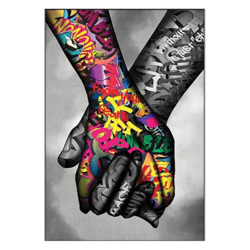 Граффити Wall Art Finger Fist Холст Картина Абстрактный Плакат Street Pop Art Печать на холсте Настенные картины для декора гостиной БЕЗ Рамки