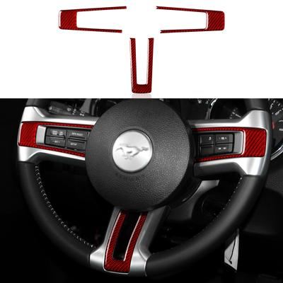Для Ford Mustang 2009 2010 2011 2012 2013 2014 аксессуары наклейки на руль автомобиля наклейка из углеродного волокна внутренняя отделка