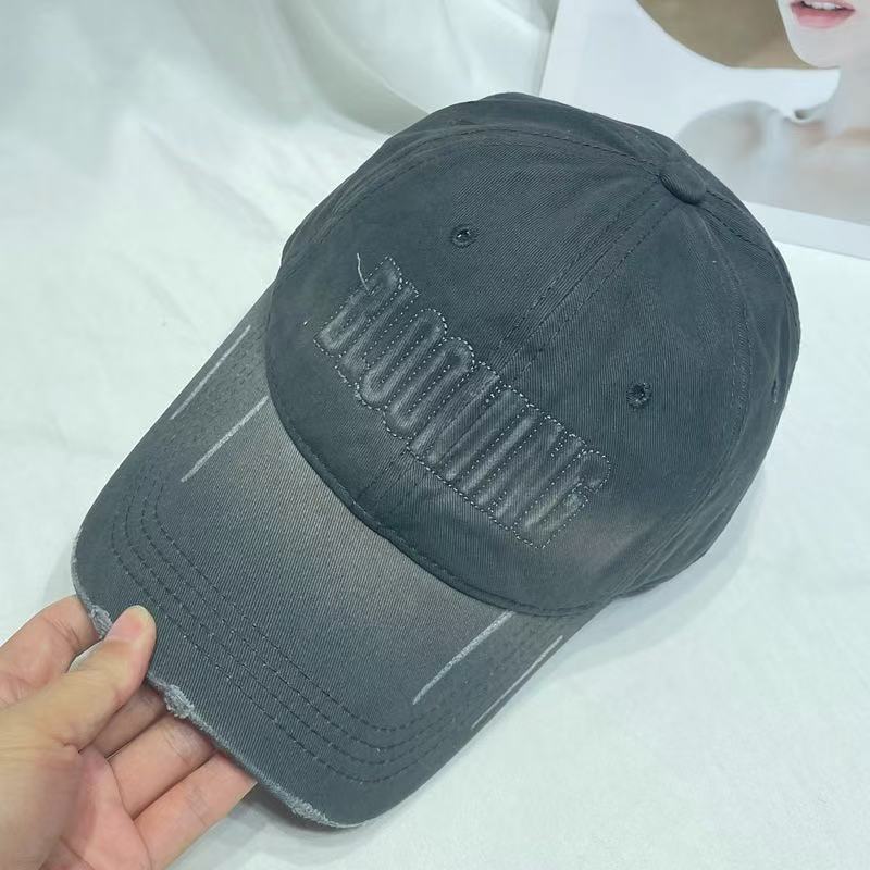 Face Small Embroidery Letter Cap Shade Hole Fashion Curved Brim Baseball Cap Versatile Sports Hat Average Size