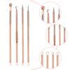 4Pcs/Set Acne Remover Tool Stainless Steel Rose Gold Double Head Needles Blackhead Extractor