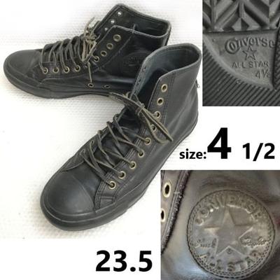 CHUCK TAYLOR Кожаные Шнурки Высокие Кроссовки Черные Размер 23.5(ИСПОЛЬЗОВАЛ)