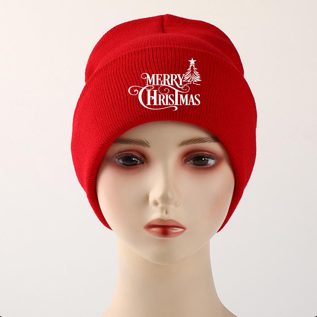 Merry Christmas Print Unisex Winter Hats Knit Hat Beanie Skullies Beanies Stylish Sporting Knitted Cap Beanie Perfect For Travel