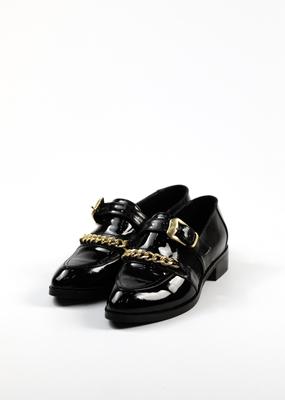 Туфли c цепочкой лаковые 01-8039 36 Черные кожа