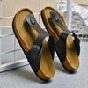 Fashion 2025 New Men Genuine Leather Couple Style Cork High Quality Soft Cork Slides Footwear for Men Women Unisex 36-46 Cork Flip Flops