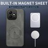 Nappa Texture Magnetic Phone Case with 2pcs Screen Films For Honor X5c 4G / X5c Plus 4G, Slim Anti-Slip Shockproof Cover