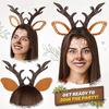 Рождественская повязка на голову, повязка на голову из рогов оленя для женщин, праздничные аксессуары для волос, плюшевый олененок, уши, рождественский костюм, аксессуар, подарок