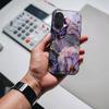 Черный стеклянный чехол для телефона с цветочным узором и чернилами аметиста для OnePlus Ace 3 5 Pro Nord CE 2T 2 3 Lite 6 7T 8 9 10 Pro 2V 11R 12R 13R