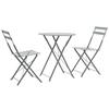 VidaXL Bistro Furniture 3 Pcs Steel Grey