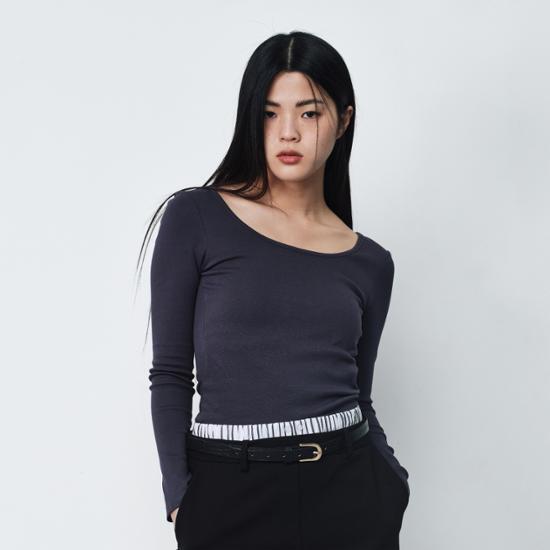 Remove No Bra Wear Deep U Neck Long Sleeve Easy Bra Tie