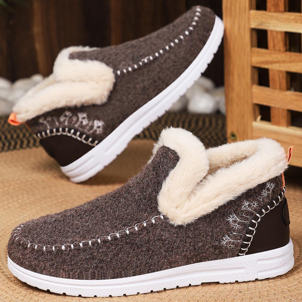 Winter Cotton Boots with Plush and Thick Cotton Shoes, Women's Boots for Cold and Warm Snow Boots, Fashionable Short Boots for One Foot