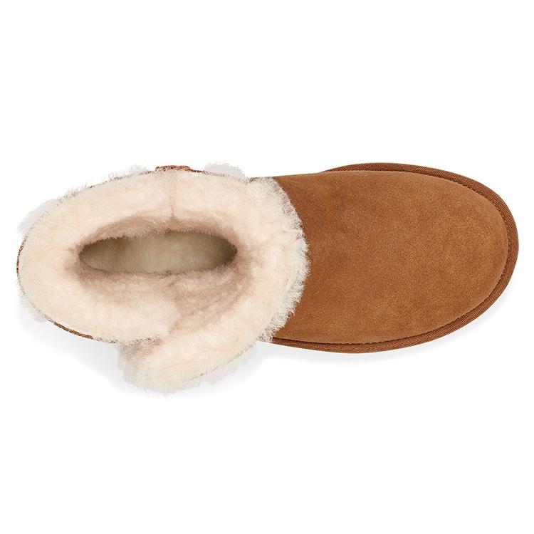 (WMNS) UGG Bailey Button UGG Шарм Металлическая версия с алфавитом Натуральная шерсть Подкладка Коричневый Женские 1114970-CHE