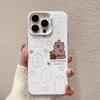 New cute capybara phone case for iPhone 18 Pro Max, 14/13 inches, simple and fun, 12-color silver, shockproof case.