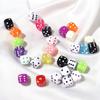 50-Piece Pack: 8mm Colorful Transparent Acrylic Square Dice Beads for DIY Jewelry and Mahjong.