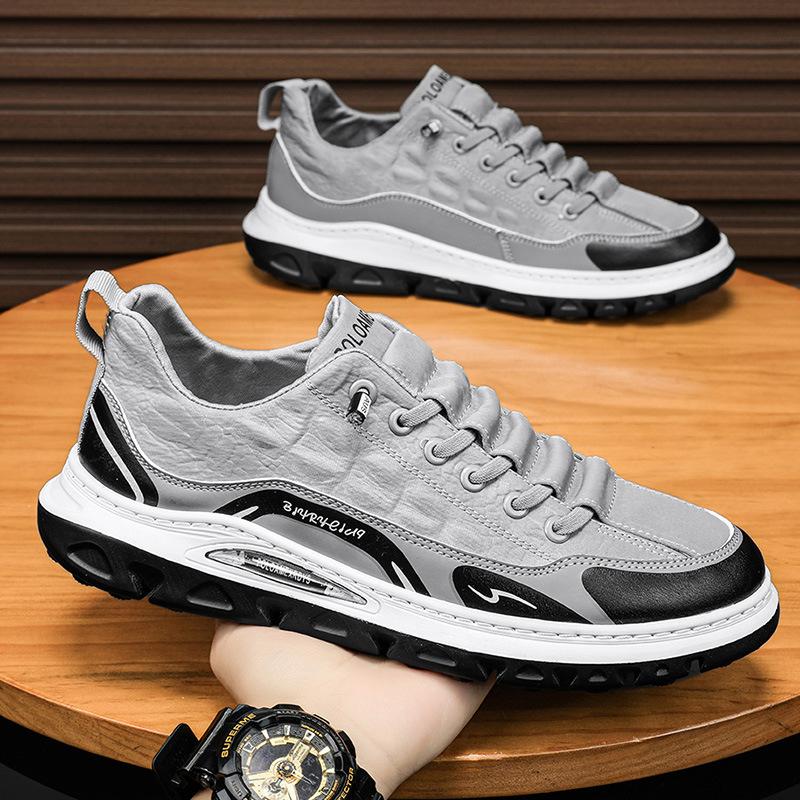 Мужские дышащие вулканизированные туфли 2025 Новая весна Сетчатые дышащие Беговые Мужские Повседневные Модные На толстой подошве Нескользящие Спортивные туфли