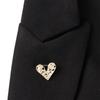 Rectangular Heart Brooch Korean Style Hollow Heart Breastpin Exquisite Rhinestone Pin  Women