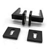 Matt Black square Rose  Lever Door Handle for Interior Doors