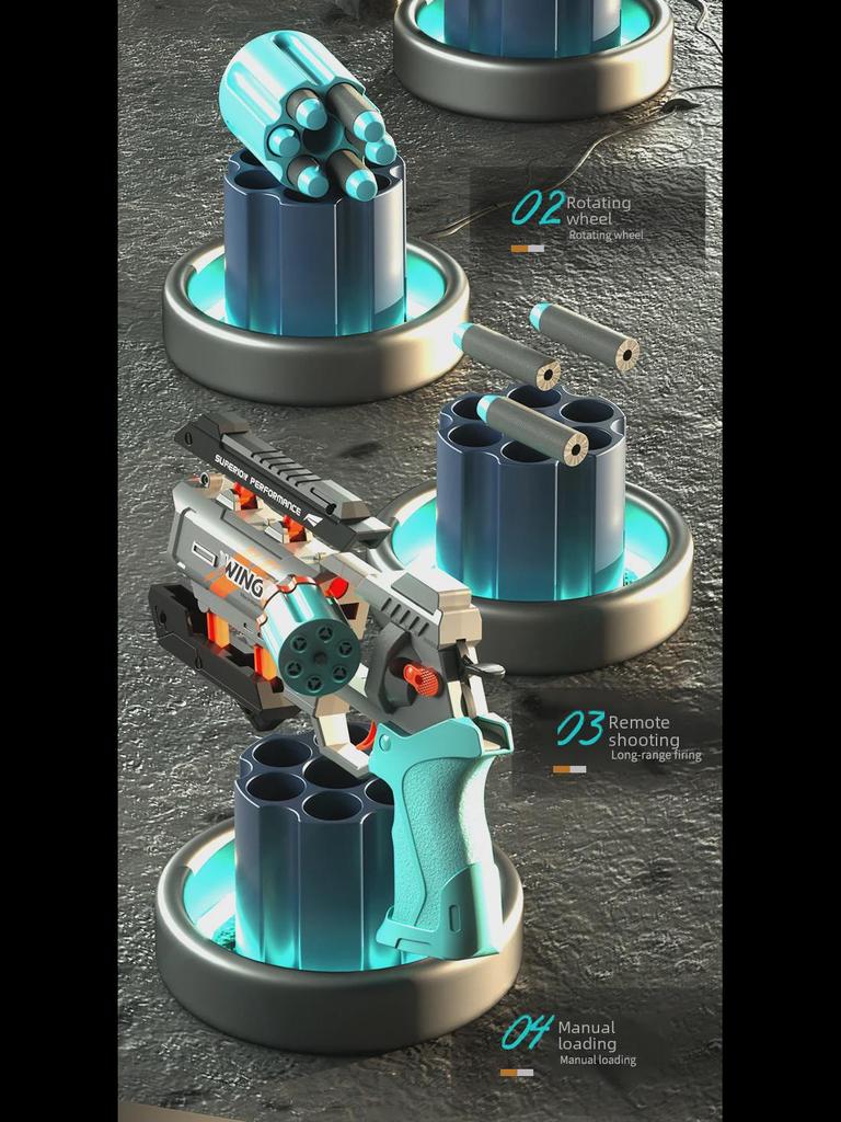 Игрушечный пистолет с мягкими пулями «Взрывной меха»: Интерактивный уличный механический пистолет для мальчиков