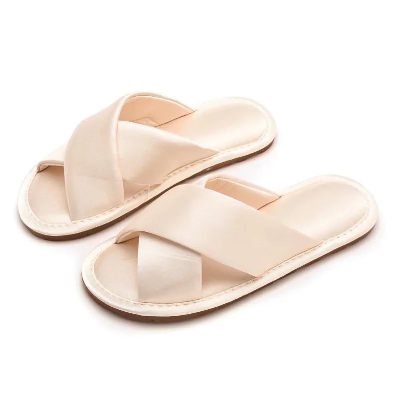 Тапочки женские домашние милые тапочки с бантом свадебные женские тапочки для пар мужские домашние сандалии на плоской подошве женские сексуальные туфли Pantuflas