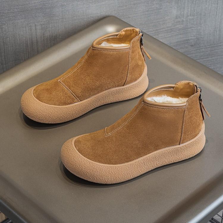 Модные зимние ботинки AIYUQI для женщин, большой размер, 2025, зима, натуральная кожа, женские короткие ботинки, утолщенные теплые зимние ботинки для женщин