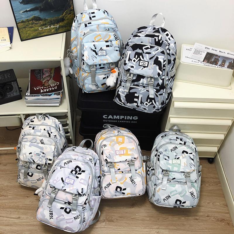 Рюкзак мужской большой вместимости рюкзак с граффити женский школьный рюкзак для учащихся старших классов средней школы