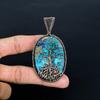 Azurite Malachite Pendant, 999 Copper Wire Wrapped Gemstone Jewelry, Handmade Tree Of Life Pendant, For Thanksgiving