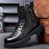 Designer's New Men's Workwear Boots Handsome Motorcycle Boots Thick Sole Mountaineering Boots Men's Genuine Leather Short Boots