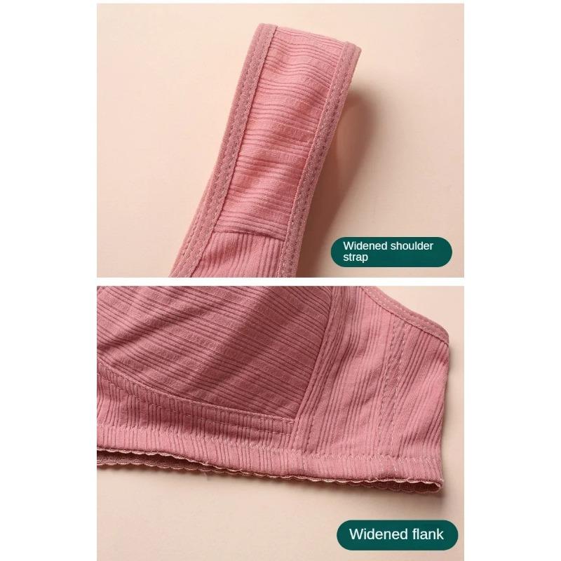 Бюстгальтеры с чашечками из хлопка, застежка-молния спереди, нижнее белье для женщин среднего и пожилого возраста, тонкий, без косточек, новый бюстгальтер больших размеров, новый с нитками