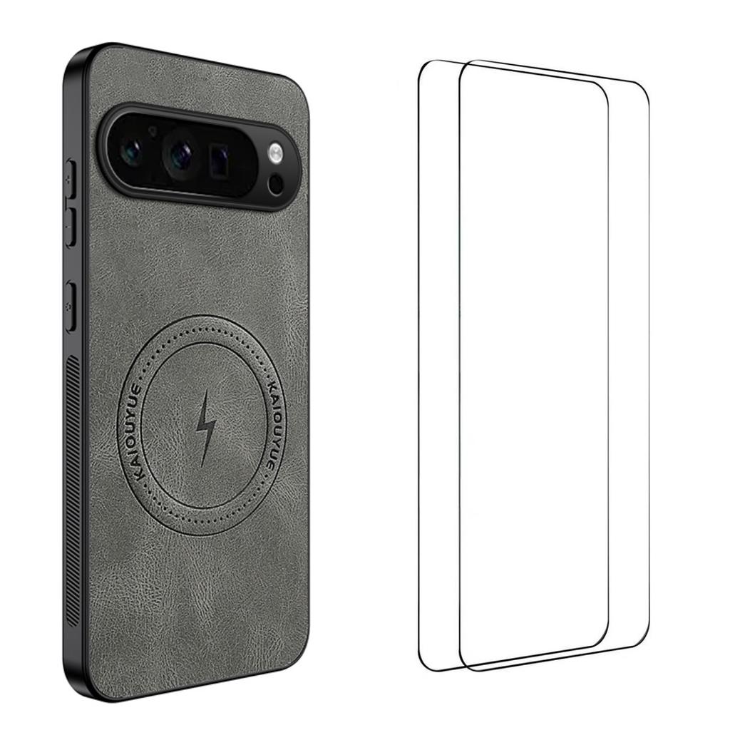 For Google Pixel 9 Pro Magnetic Case WANLONFENG SD Series PC TPU Phone Cover with 2Pcs Screen Film