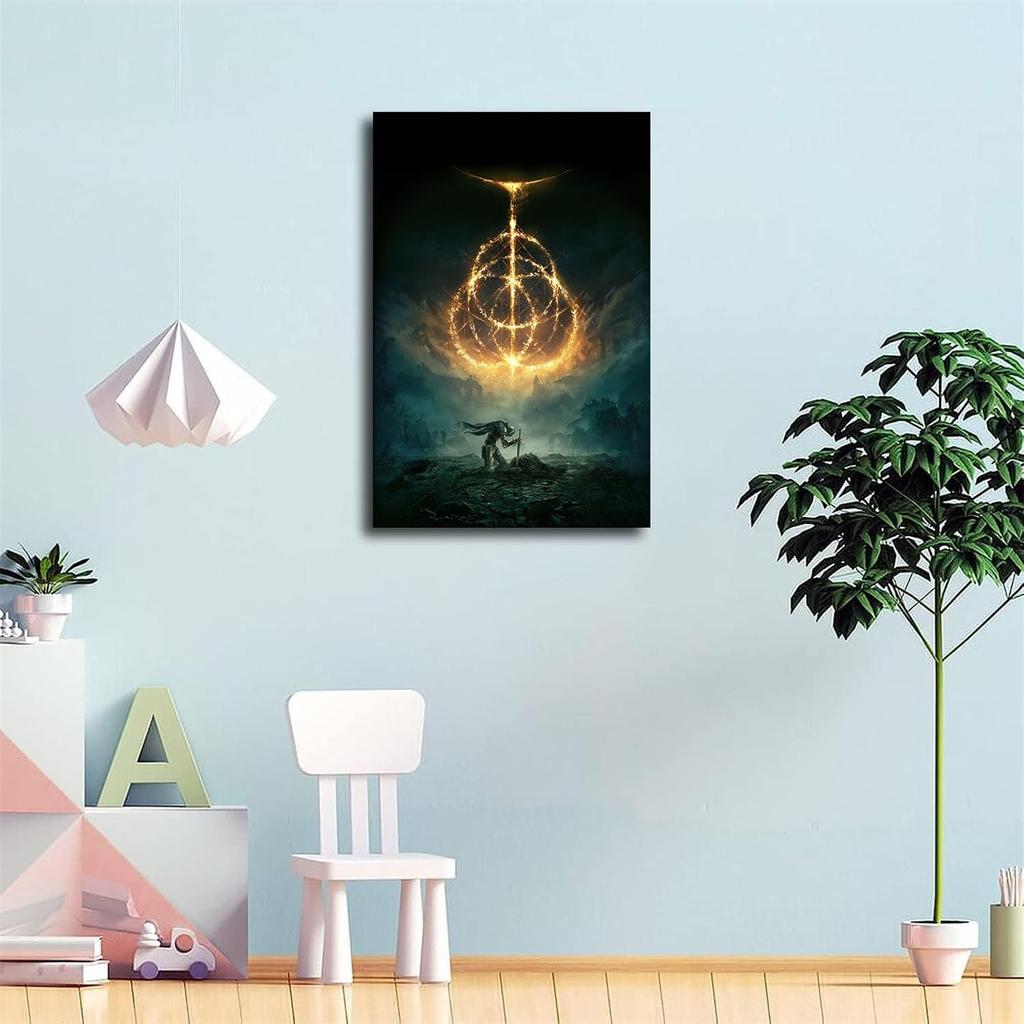 Постер Elden Ring Видеоигры Холст Арт Постер и Настенное Искусство Принт Картины Современная Семейная Спальня (08×12 дюймов-Без рамы)