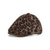 Autumn Winter Retro Leopard Print Forward Cap Beret Women Peaked Cap