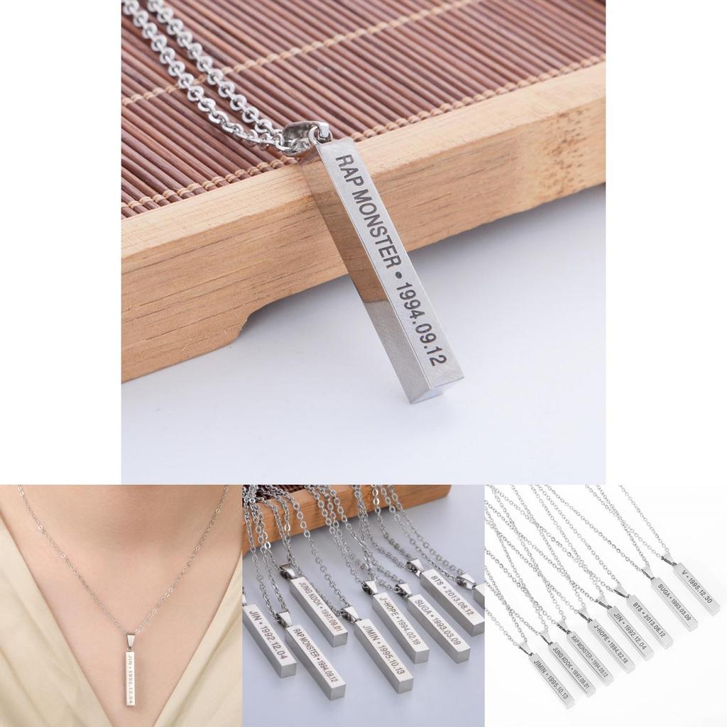 Bangtan Boys Themed Jewelry Stainless Steel Long Chain For Women And Teens
