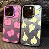 Чехол на весь экран с узором «Яблоко и Груша» для iPhone 16 15 14 13 12 11 Pro Max 7 8 Plus XR XS Max, противоударная силиконовая задняя крышка
