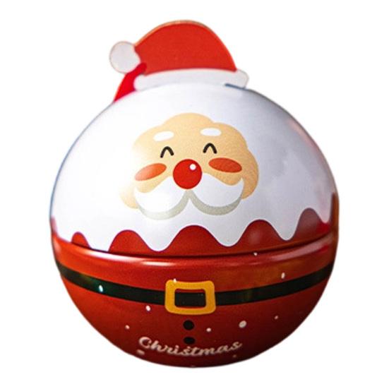 Christmas Tree Decoration Set Round Tin Ball Ornament, Cute Santa Reindeer Penguin Metal Hanging Decoration, Durable Iron Balls Fillable Small