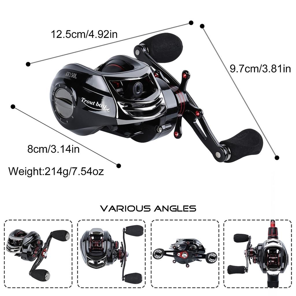 Рыболовная катушка Рыболовная катушка для литья наживки Суперлегкая конструкция Точно обработанная латунная шестерня