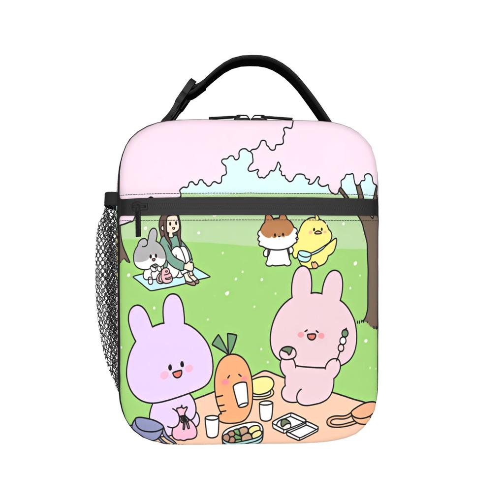 A-Asamimichans Lunch Bag Casual Lunch Box For Women Office Portable Insulated Cooler Bag Oxford Print Thermal Lunch Bags