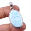 Natural Republic Larimar Gemstone 925 Solid Sterling Silver Pendant 1.75" P6t27