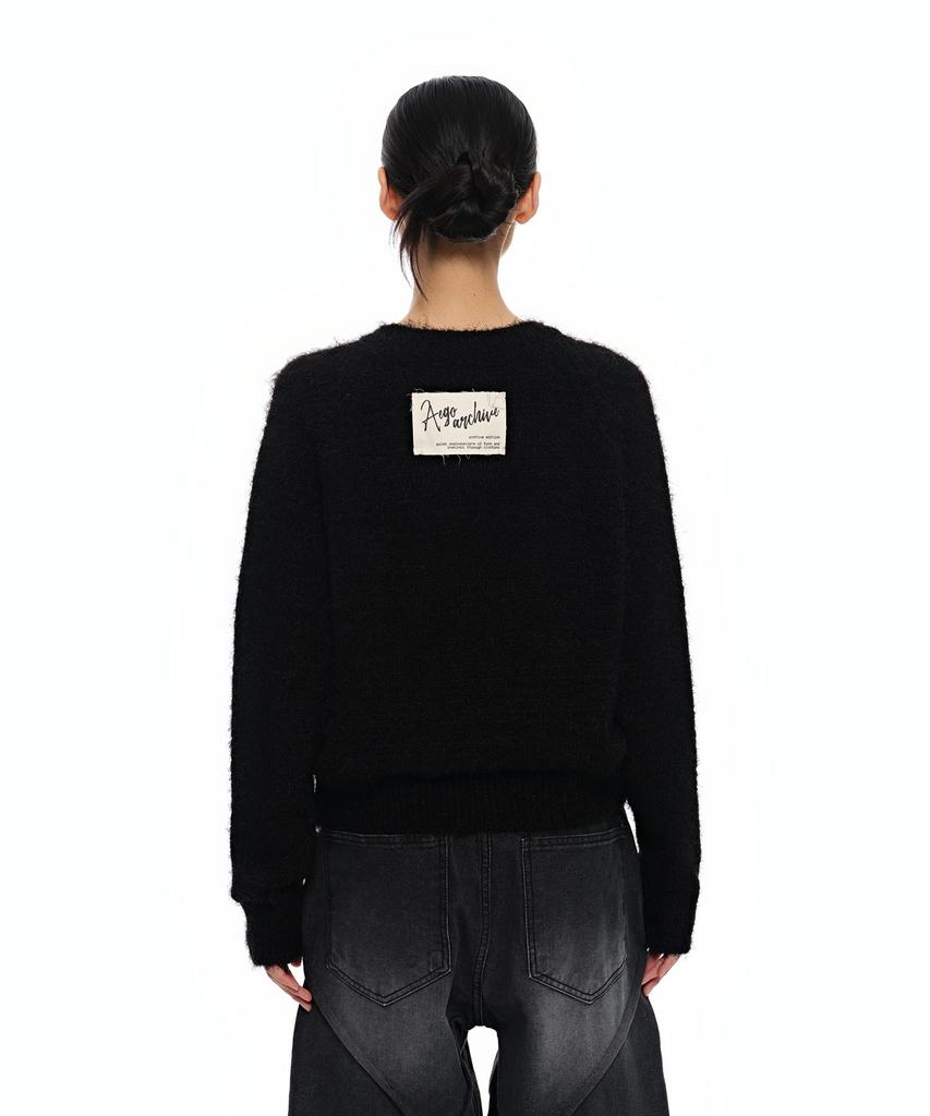 AEGO FREEDOM LAB Canvas Tag Round Knit_Black
