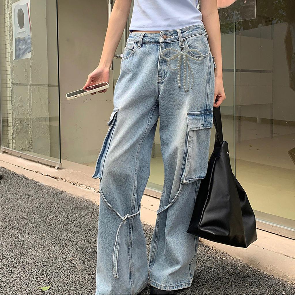 Lovely Pearl Beaded Bowknot Keychain Pendant Bag Phone Pendant Women Backpack Handbag Charm Lovely Hangings Decoration