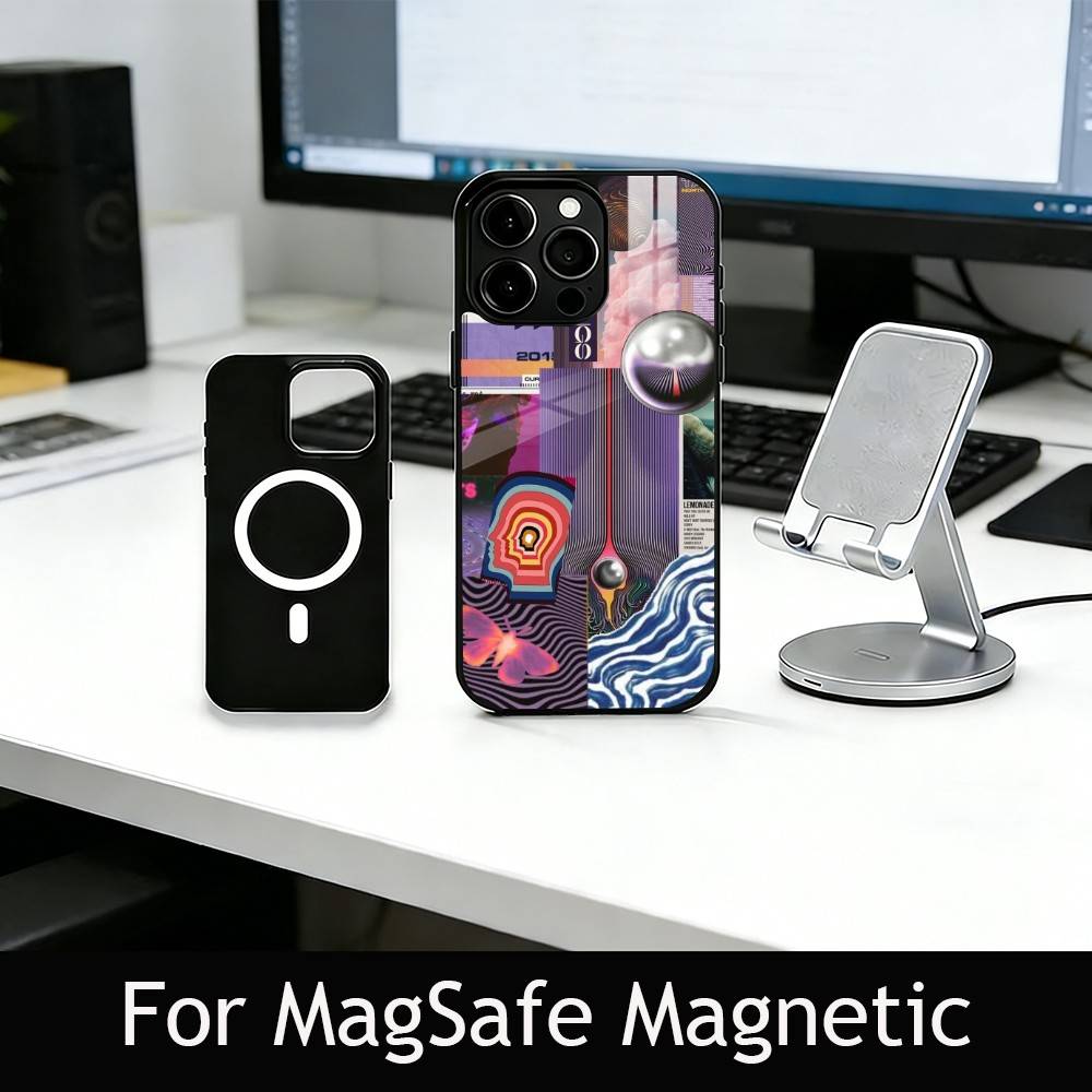Психоделический арт чехол для телефона Tame Impala для iPhone17,16,15,14,13,12,11 Plus,Pro Магнитный для Magsafe Беспроводной зарядки