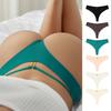 Sexy Women's Seamless Ice Silk Metal Ring Thong One-piece Sports Yoga G String Comfortable Breathable Cotton Thongs