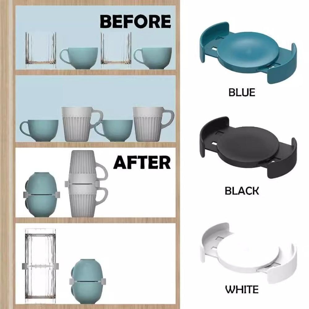 6Pcs Stackable Cup Holder Adjustable Cup Organizer Drinkware Storage Rack  Kitchen Cabinet