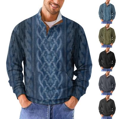 Мужская повседневная толстовка в стиле ретро с градиентным принтом