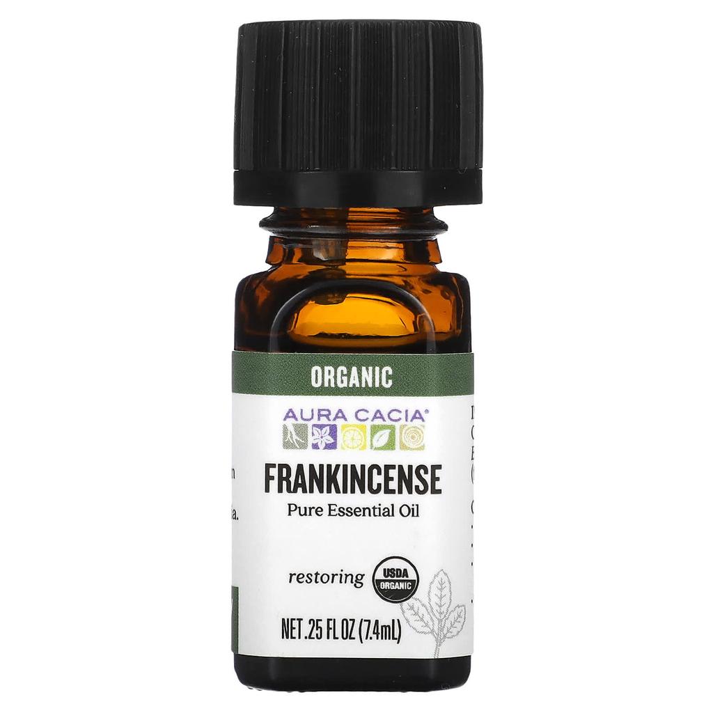 Aura Cacia Pure Essential Oil, Organic Frankincense, 0.25 Fl Oz (7.4 Ml)